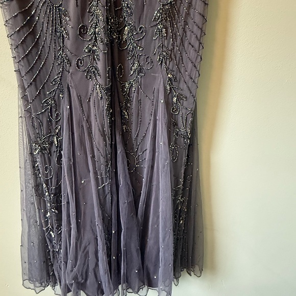 Pisarro Nights Gray Sequin Embellished Gown - Picture 2 of 5